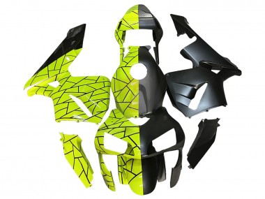2003-2004 Honda CBR600RR Motorcycle Fairings - Fluorescent Green Matte Black