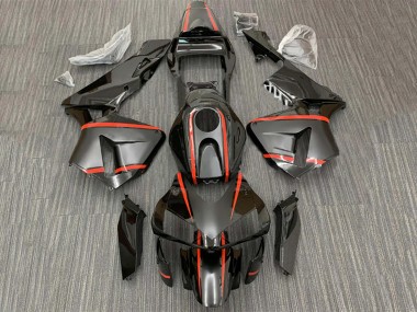 2003-2004 Honda CBR600RR Motorcycle Fairings - Glossy Black Red Stripe