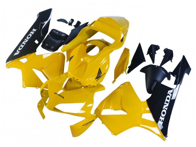 2003-2004 Honda CBR600RR Motorcycle Fairings - Yellow Glossy Black