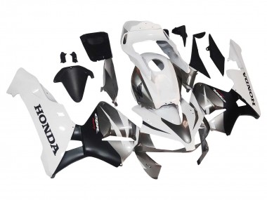 2003-2004 Honda CBR600RR Motorcycle Fairings - White Matte Black Racing