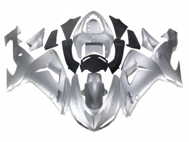2006-2007 Kawasaki ZX10R Motorcycle Fairings - Silver Black Ninja