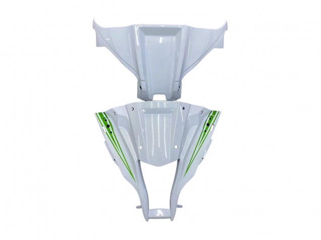 2011-2015 Kawasaki ZX10R Motorcycle Fairings - White Green Stripe Black Ninja