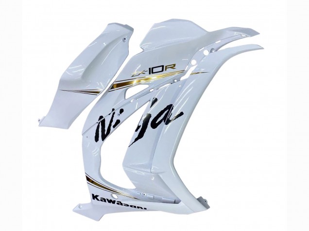 2016-2020 Kawasaki ZX10R Motorcycle Fairings - White Gold Black