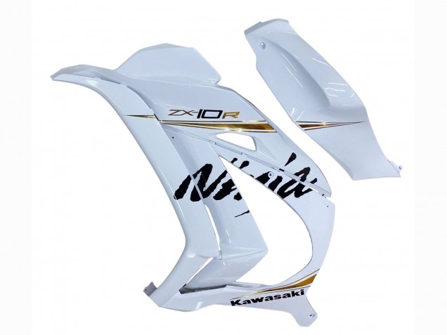 2016-2020 Kawasaki ZX10R Motorcycle Fairings - White Gold Black