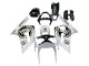 2003-2004 Kawasaki ZX6R Motorcycle Fairings - White Black Motul Lucky Strike