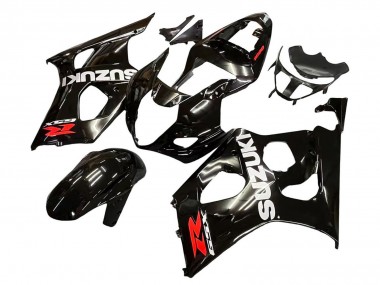 2003-2004 Suzuki GSXR 1000 Motorcycle Fairings - Glossy Black White Red Decals