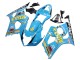 2003-2004 Suzuki GSXR 1000 Motorcycle Fairings - Light Blue Yellow Black Rizla Motul