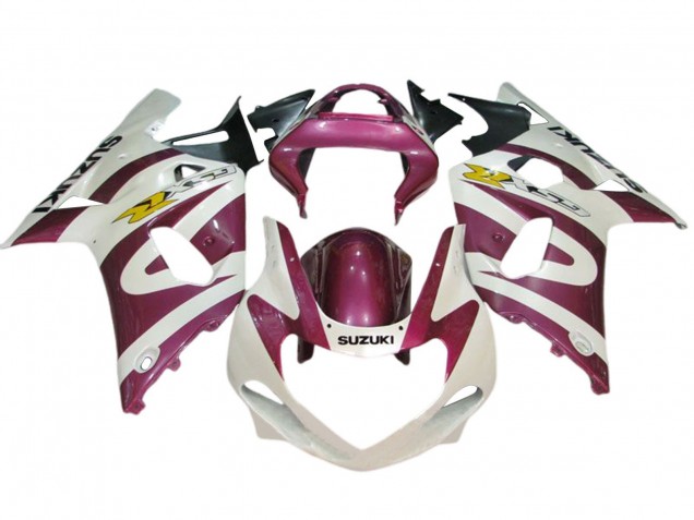 2001-2003 Suzuki GSXR 600 / GSXR 750 Motorcycle Fairings - White Pink Yellow