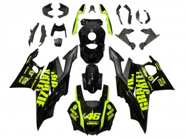 2019-2021 Yamaha YZF R3/R25 Motorcycle Fairings - Black Neon Yellow 46