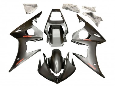 2006-2009 Yamaha YZF R6S Motorcycle Fairings - Matte Black Red Decals