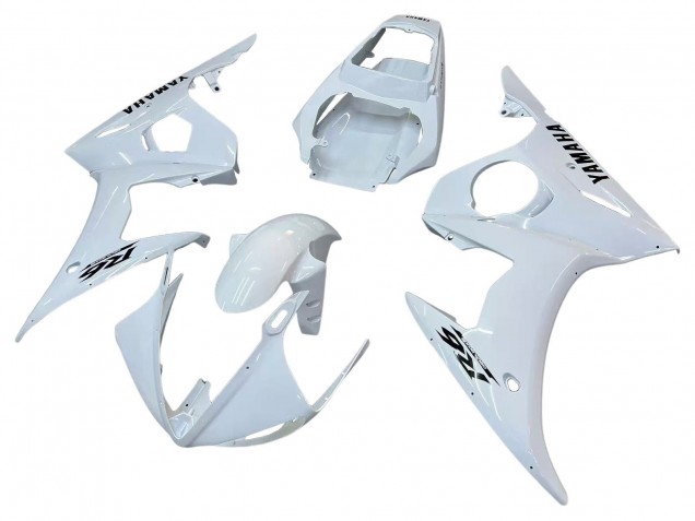 2006-2009 Yamaha YZF R6S Motorcycle Fairings - White Black Decals
