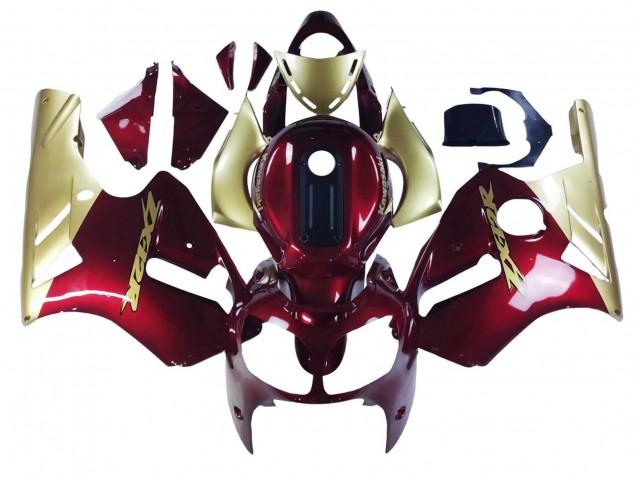 2000-2001 Kawasaki ZX12R Motorcycle Fairings - Red Gold