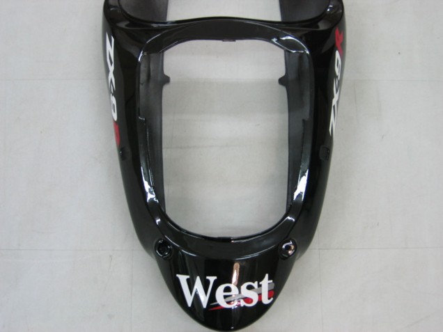 2000-2001 Kawasaki ZX9R Motorcycle Fairings - Glossy Black White West