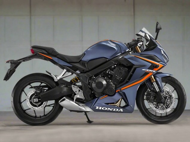 2019-2020 Honda CBR650R Motorcycle Fairings - Glossy Dark Blue Orange Black