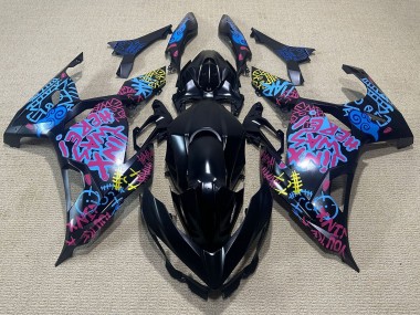 2018-2024 Kawasaki Ninja 400 Motorcycle Fairings - Black Blue Jinx
