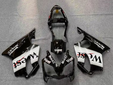 2001-2003 Honda CBR600 F4i Motorcycle Fairings - Glossy Black White West