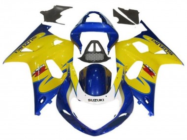 2000-2002 Suzuki GSXR1000 Motorcycle Fairings - Yellow Blue Tribal