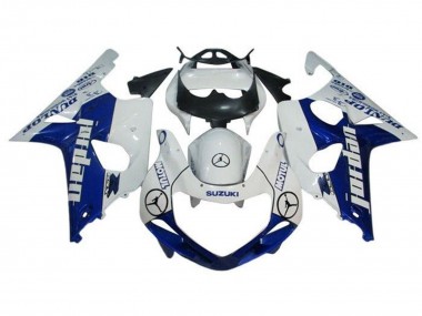 2000-2002 Suzuki GSXR1000 Motorcycle Fairings - White Blue Jordan Dunlop