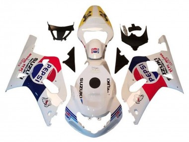2000-2002 Suzuki GSXR1000 Motorcycle Fairings - White Red Blue Pepsi