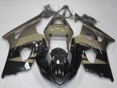 2003-2004 Suzuki GSXR 1000 Motorcycle Fairings - Glossy Black Taupe Brown