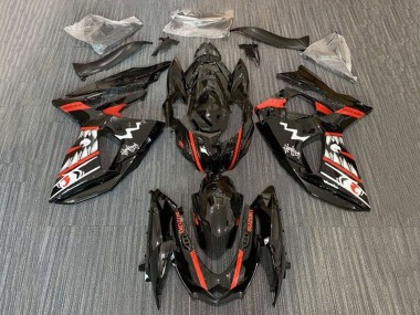 2009-2016 Suzuki GSXR 1000 Motorcycle Fairings - Black Red White Jaws Shark
