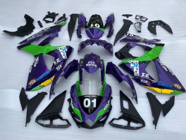 2009-2016 Suzuki GSXR 1000 Motorcycle Fairings - Purple Green Black Yellow 01