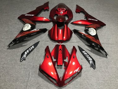 2004-2006 Yamaha YZF 1000 R1 Motorcycle Fairing - Red Matte Black