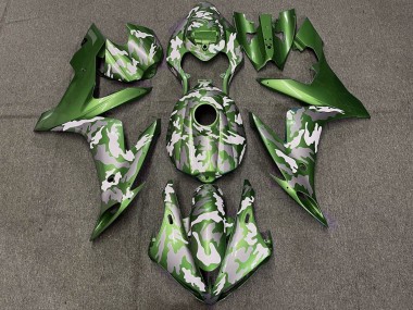 2004-2006 Yamaha YZF 1000 R1 Motorcycle Fairings - Green White Grey Camouflage