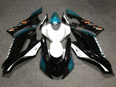 2017-2023 Yamaha YZF R6 Motorcycle Fairings - White Teal Blue Glossy Black