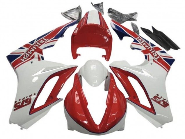 2009-2012 Triumph Daytona 675 Triple Motorcycle Fairings - White Red