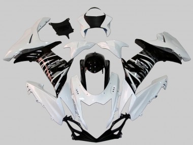 2011-2024 Suzuki GSXR 600/750 Motorcycle Fairing - White Glossy Black