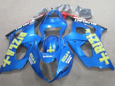 2003-2004 Suzuki GSXR 1000 Motorcycle Fairings - Blue Yellow Black Rizla