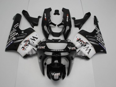 1994-1997 Black White West Kawasaki ZX9R Motorcycle Replacement Fairings