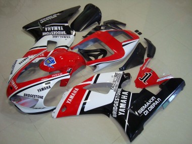 1998-1999 Black Red Stickers Yamaha YZF R1 Motorcycle Fairings