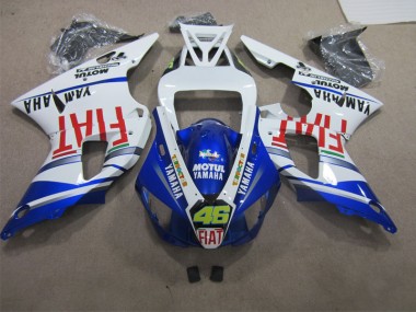1998-1999 Blue White Motul Fiat 46 Yamaha YZF R1 Bike Fairing Kit