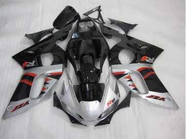 1998-2002 Black Silver Yamaha YZF R6 Motorcycle Fairing Kit