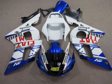 1998-2002 White Blue Fiat 46 Yamaha YZF R6 Motorcycle Fairings Kits
