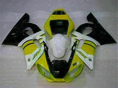 1998-2002 Yellow White Yamaha YZF R6 Motorcycle Fairings Kits