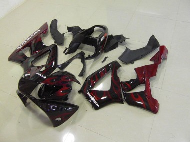 2000-2001 Black Red Flame Honda CBR900RR 929 Motorcycle Fairings