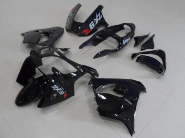 2000-2001 Black with Grey Decals Kawasaki ZX9R Motorcycle Fairing Kit