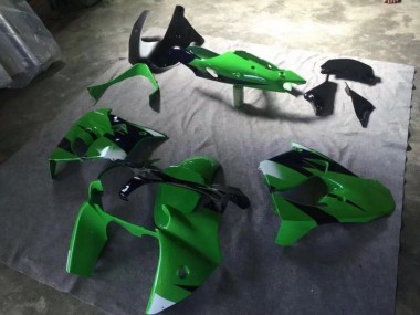 2000-2001 Green Matte Black Ink Blue Kawasaki ZX9R Motorcycle Replacement Fairings