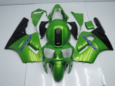 2000-2001 Green and Black Kawasaki ZX12R Motorcycle Fairing Kits