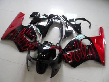2000-2001 Red Flame Kawasaki ZX12R Motorbike Fairing