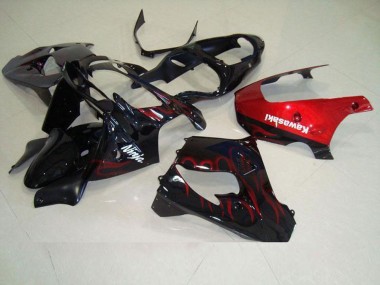 2000-2001 Red Flame Kawasaki ZX9R Motorbike Fairing