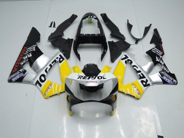 2000-2001 Yellow Silver Black Repsol Honda CBR900RR 929 Motor Bike Fairings
