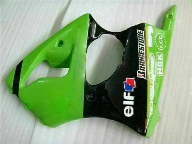 2000-2002 Green Black Kawasaki ZX6R Bike Fairings 2000-2002 Green Black Kawasaki ZX6R Bike Fairings