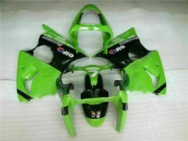 2000-2002 Green Black Kawasaki ZX6R Bike Fairings