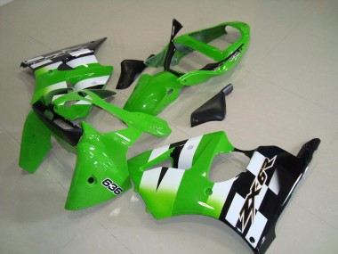 2000-2002 Green Black Kawasaki ZX6R Bike Fairing Kit