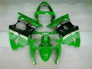 2000-2002 Green Black Kawasaki ZX6R Motorcycle Bodywork