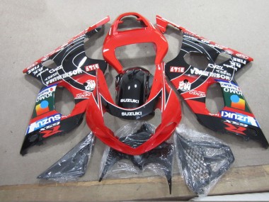 2000-2002 Red Black Denso Suzuki GSXR1000 Motorcycle Fairings
